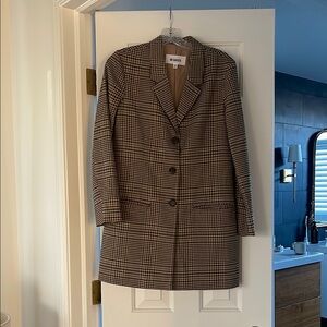 BB Dakota Brown Blazer Long Classic Plaid